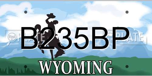 B235BP Wyoming License Plate