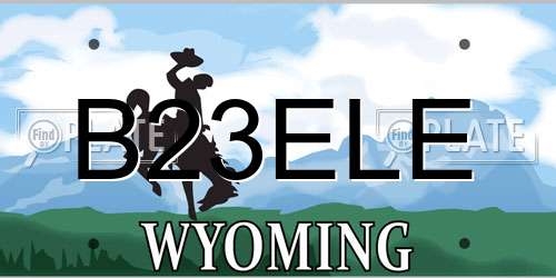B23ELE Wyoming License Plate