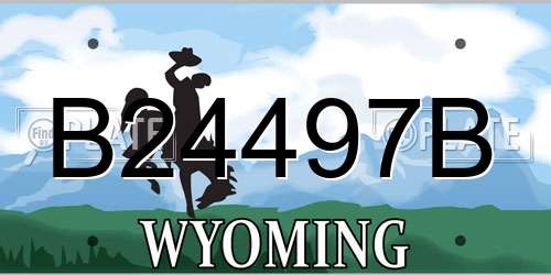 B24497B Wyoming License Plate