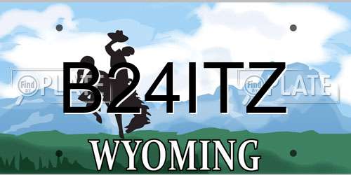 B24ITZ Wyoming License Plate