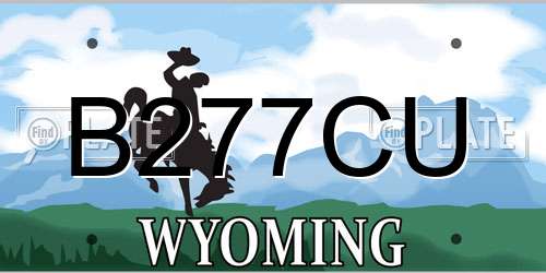 B277CU Wyoming License Plate