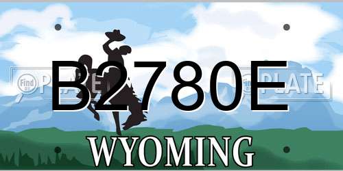B2780E Wyoming License Plate