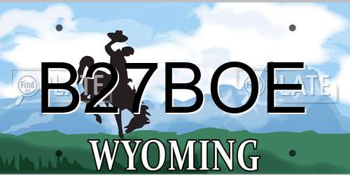 B27BOE Wyoming License Plate