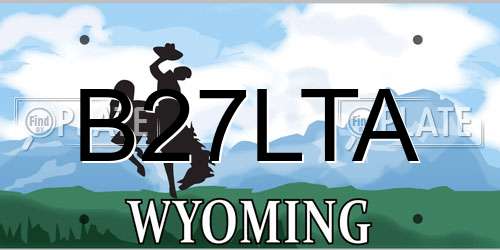 B27LTA Wyoming License Plate