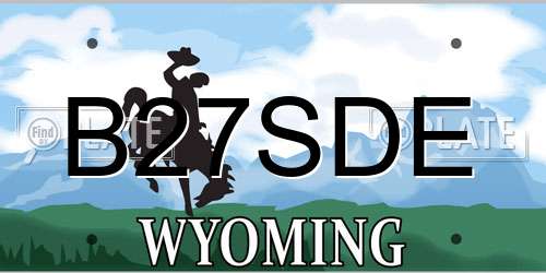 B27SDE Wyoming License Plate