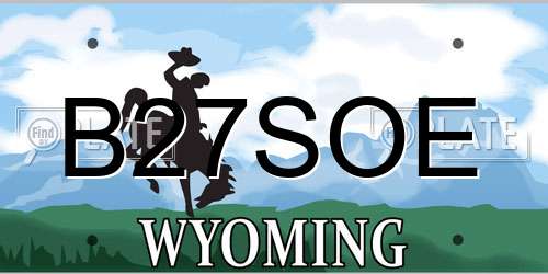 B27SOE Wyoming License Plate