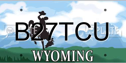 B27TCU Wyoming License Plate