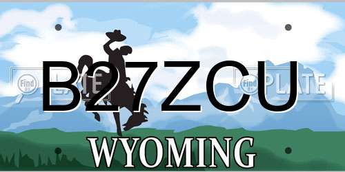B27ZCU Wyoming License Plate