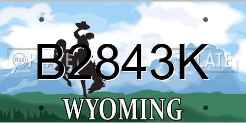 B2843K Wyoming License Plate