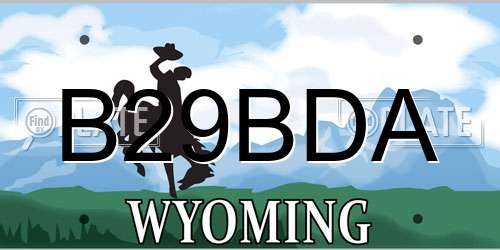 B29BDA Wyoming License Plate