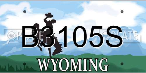 B3105S Wyoming License Plate