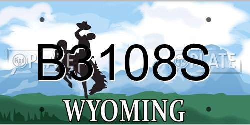 B3108S Wyoming License Plate
