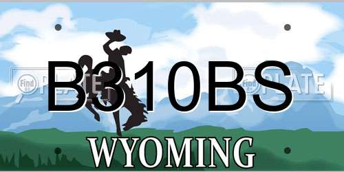B310BS Wyoming License Plate