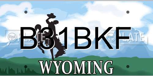 B31BKF Wyoming License Plate