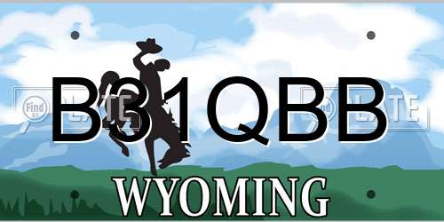 B31QBB Wyoming License Plate