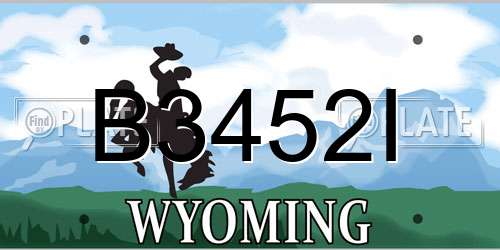 B3452I Wyoming License Plate