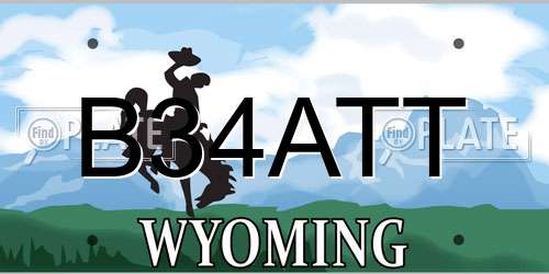B34ATT Wyoming License Plate