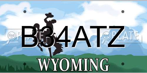 B34ATZ Wyoming License Plate