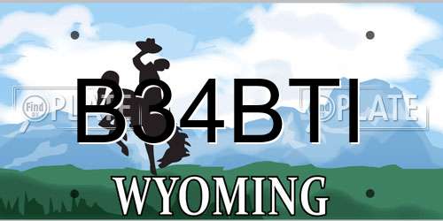B34BTI Wyoming License Plate