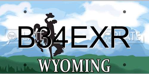 B34EXR Wyoming License Plate