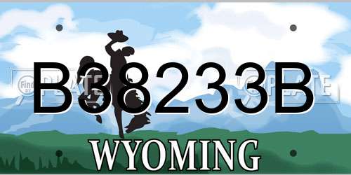 B38233B Wyoming License Plate