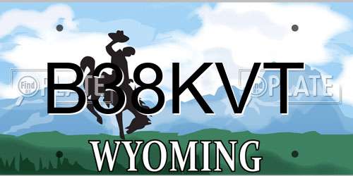B38KVT Wyoming License Plate