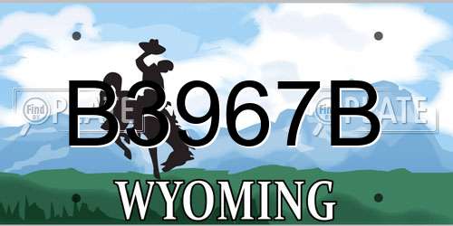 B3967B Wyoming License Plate