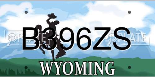 B396ZS Wyoming License Plate