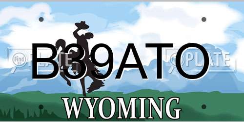 B39ATO Wyoming License Plate