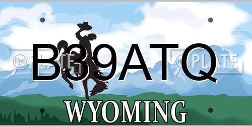 B39ATQ Wyoming License Plate
