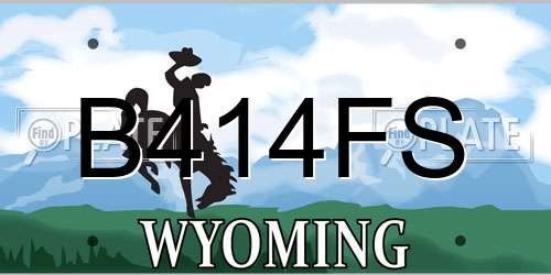 B414FS Wyoming License Plate