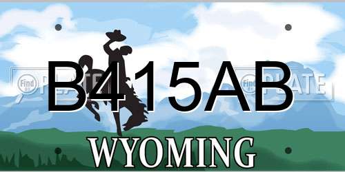 B415AB Wyoming License Plate
