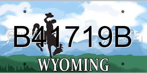 B41719B Wyoming License Plate