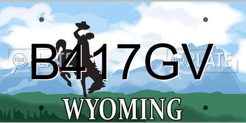 B417GV Wyoming License Plate