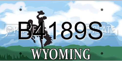 B4189S Wyoming License Plate