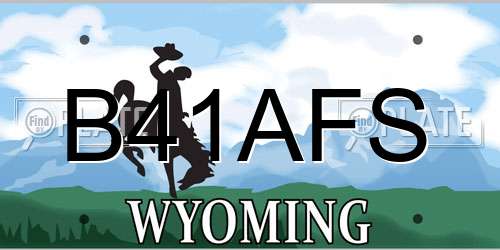 B41AFS Wyoming License Plate