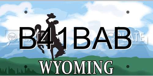 B41BAB Wyoming License Plate