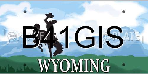 B41GIS Wyoming License Plate