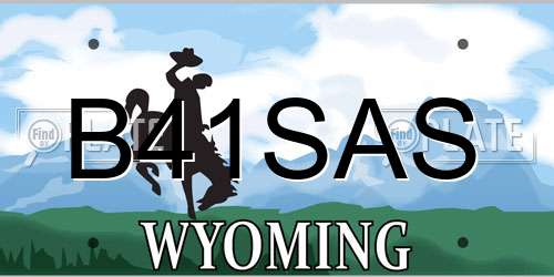 B41SAS Wyoming License Plate