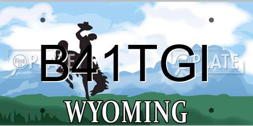 B41TGI Wyoming License Plate