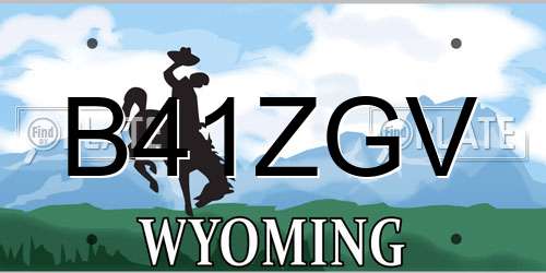 B41ZGV Wyoming License Plate