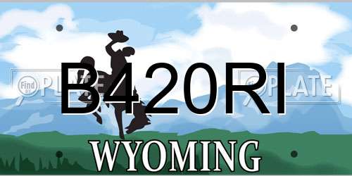 B420RI Wyoming License Plate