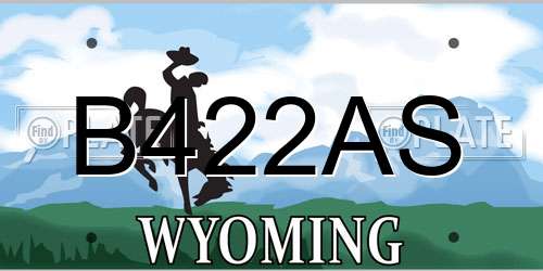 B422AS Wyoming License Plate