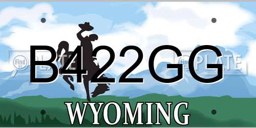 B422GG Wyoming License Plate