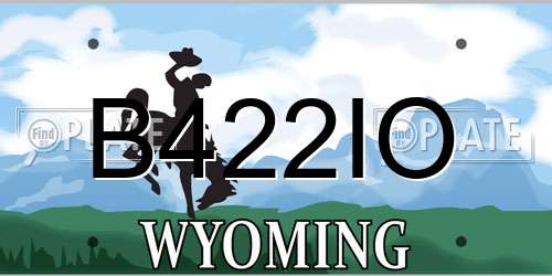 B422IO Wyoming License Plate