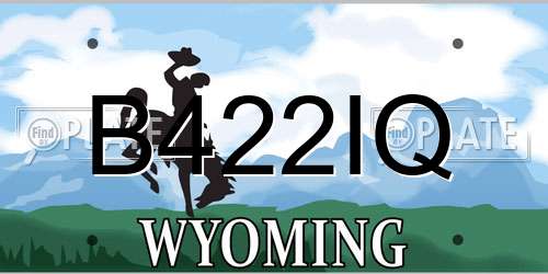 B422IQ Wyoming License Plate