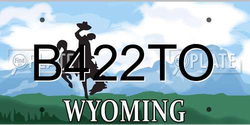 B422TO Wyoming License Plate