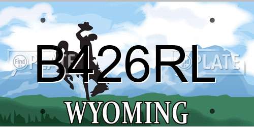 B426RL Wyoming License Plate