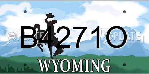 B4271O Wyoming License Plate