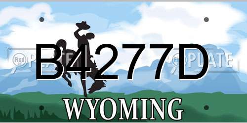 B4277D Wyoming License Plate